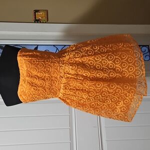 Jack by BB Dakota Strapless Orange Embroidered Minidress Size 6